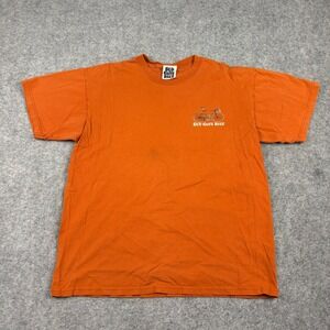 Old Guys Rule T-Shirt Mens L Orange Cycling Bicycle Graphic Tee